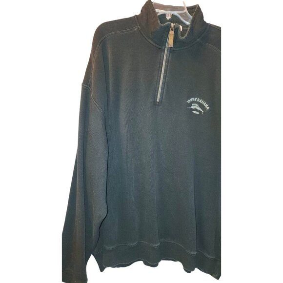 Tommy Bahama Black 1/4 Zip Pullover Sweatshirt 2x - Picture 4 of 10